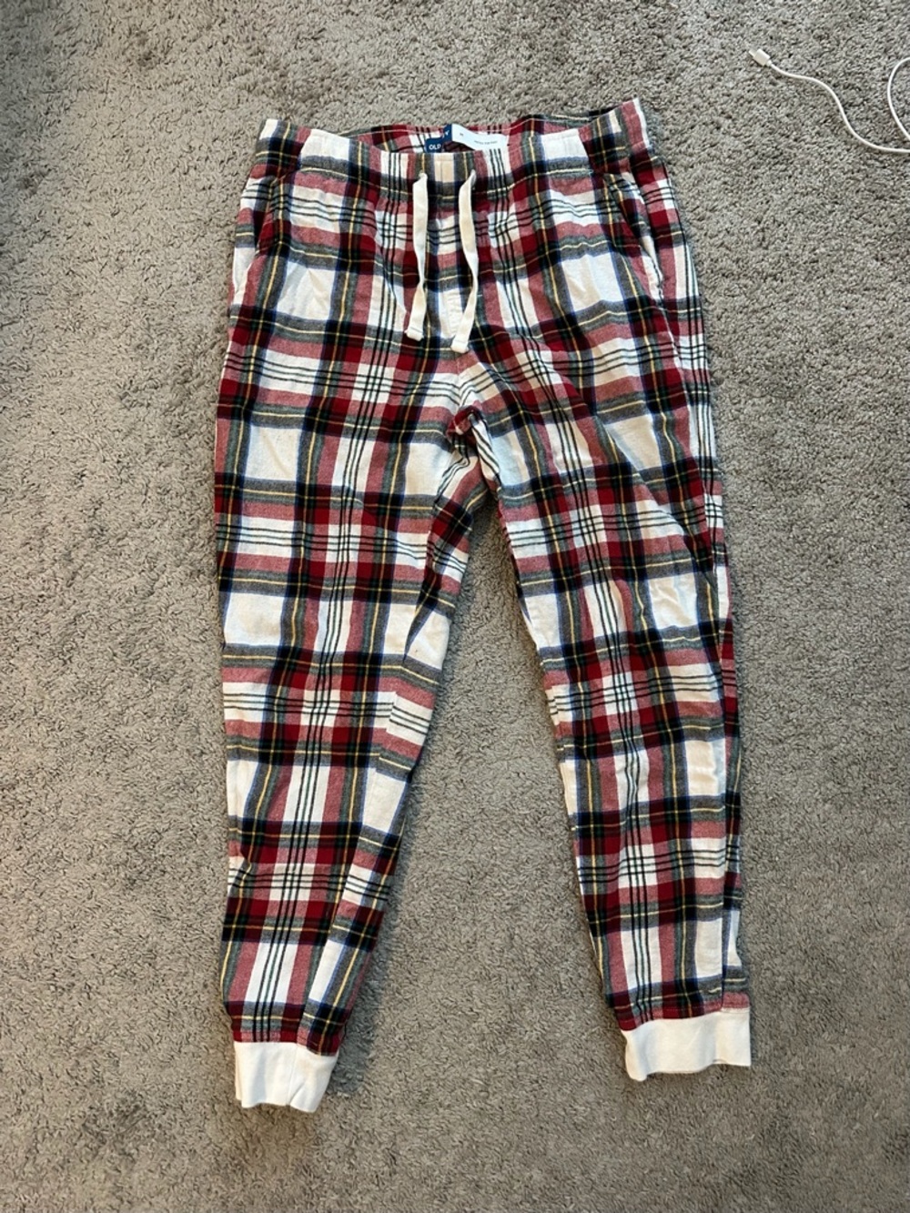 Old Navy Red Plaid Jogger Pajama Pants with Drawstring